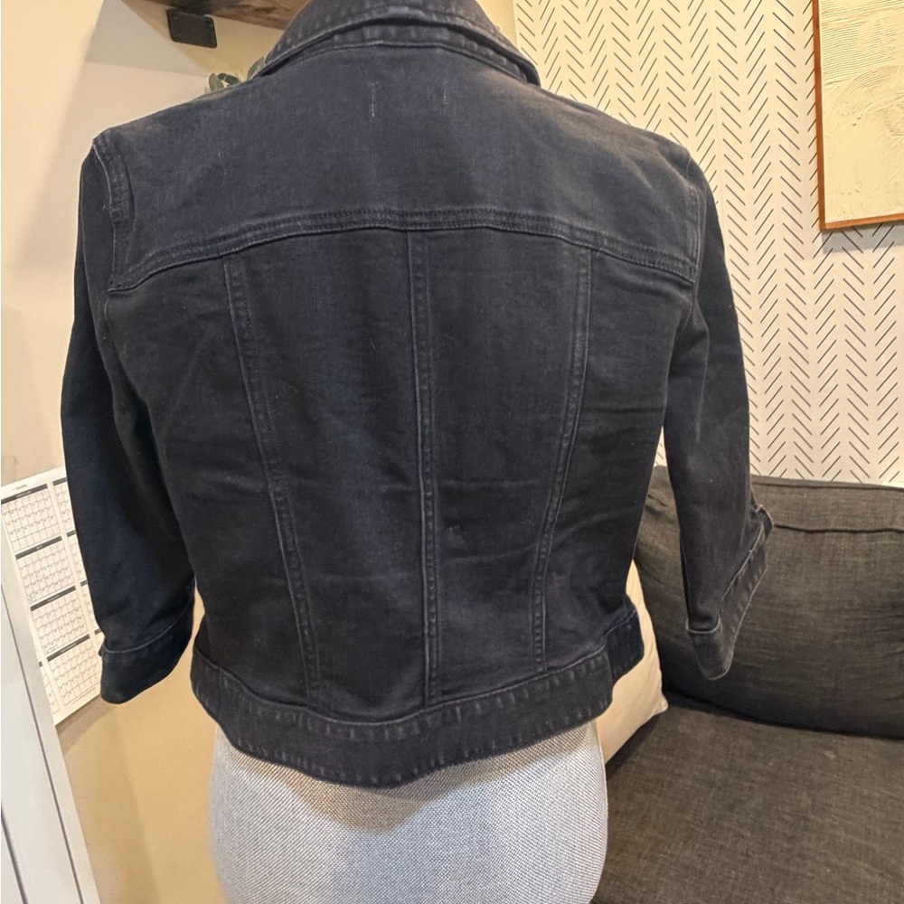 LOFT Dark Gray Denim Jacket - Picture 3 of 4